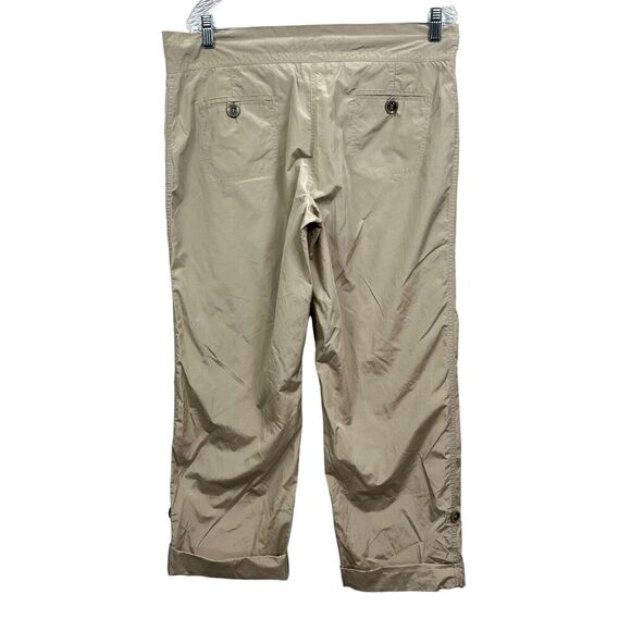 Weekend Max Mara Womens Pants Relaxed SportDrawstring Rolled Button Hem Beige W8 - Picture 6 of 7